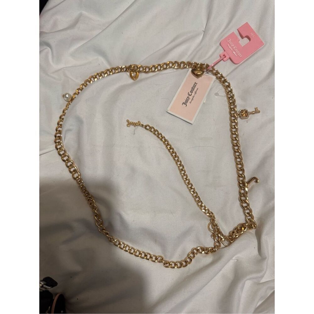 Bundle lot of 2x JUICY COUTURE CHAIN BELT MED/LARGE or necklace cherry bling